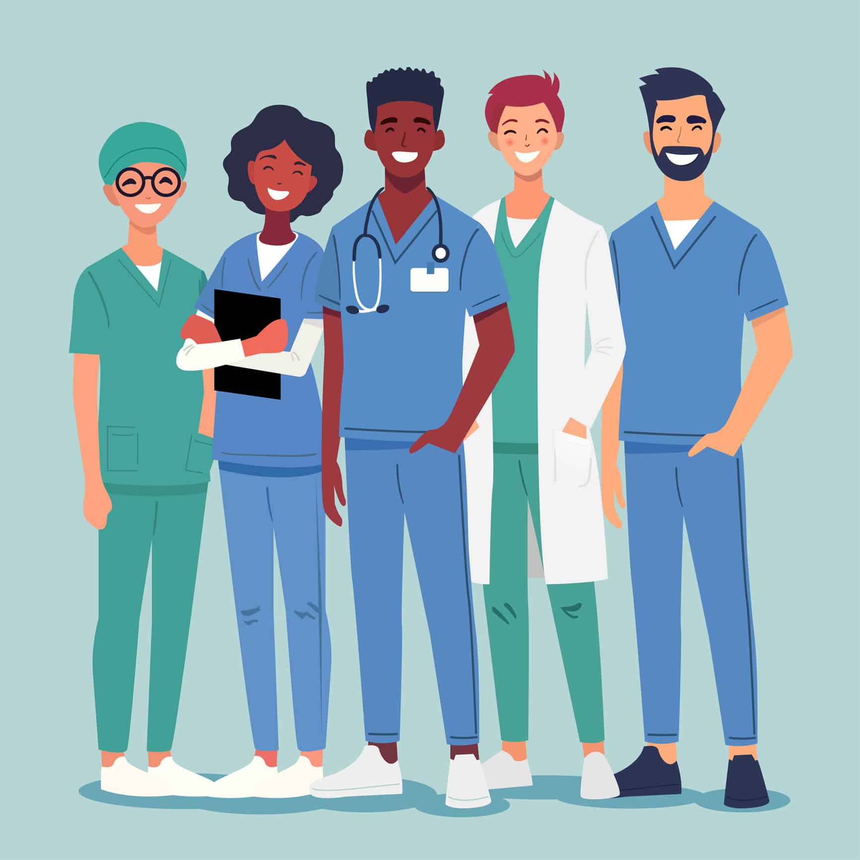Diverse Medical Team In Hospital Diverse Medical Team In Hospital